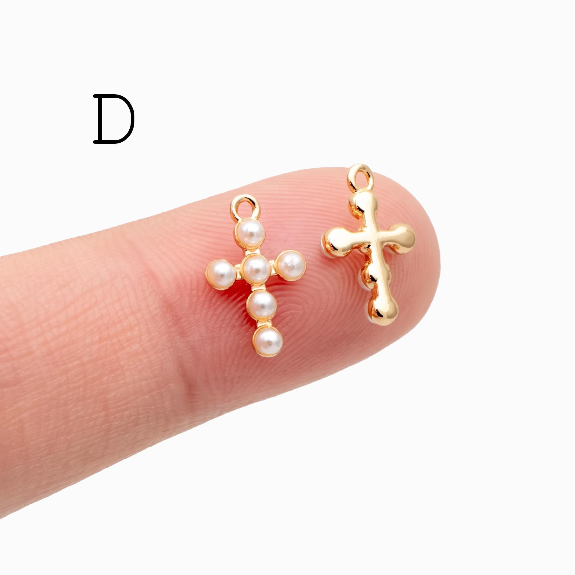 4pcs Cross Charm, Tiny Cross Charm, Cross Pendant, Cross Necklace Charm(GB-2731)